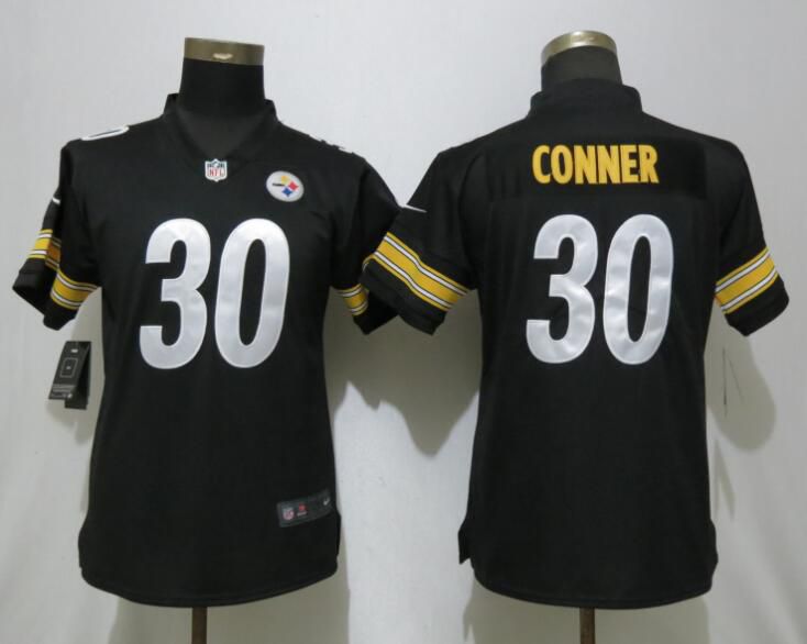 Women Pittsburgh Steelers #30 Conner Black Nike Vapor Untouchable Player NFL Jerseys->women nfl jersey->Women Jersey